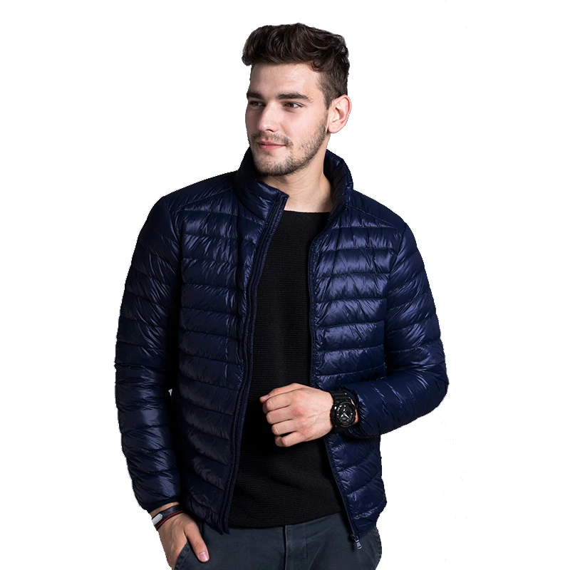 

New Arrival Brand Men Long Sleeve Jacket Winter Ultralight White Duck Down Coat Male Slim Vest Mens Windproof Warm Jacket 2019