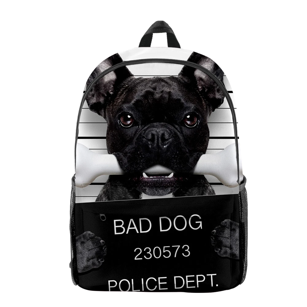 

Harajuku French Bulldog Student School Bags Youthful Notebook Backpacks 3D Printed Oxford Waterproof Boys/Girls Travel Bags