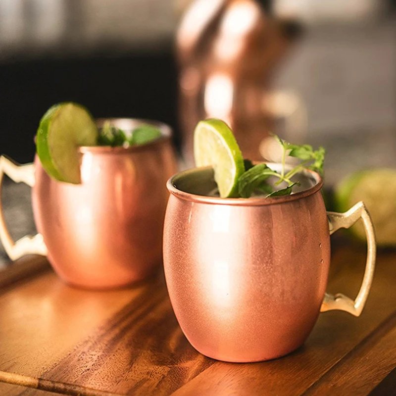 Konco Moscow Mule Copper Beer Mugs Solid Handcrafted Cocktail Whiskey Wine Cups Bar Accessories | Дом и сад