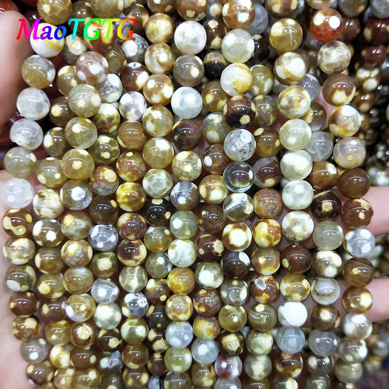 Натуральный огненный Агаты Круглые бусины для изготовления ювелирных изделий