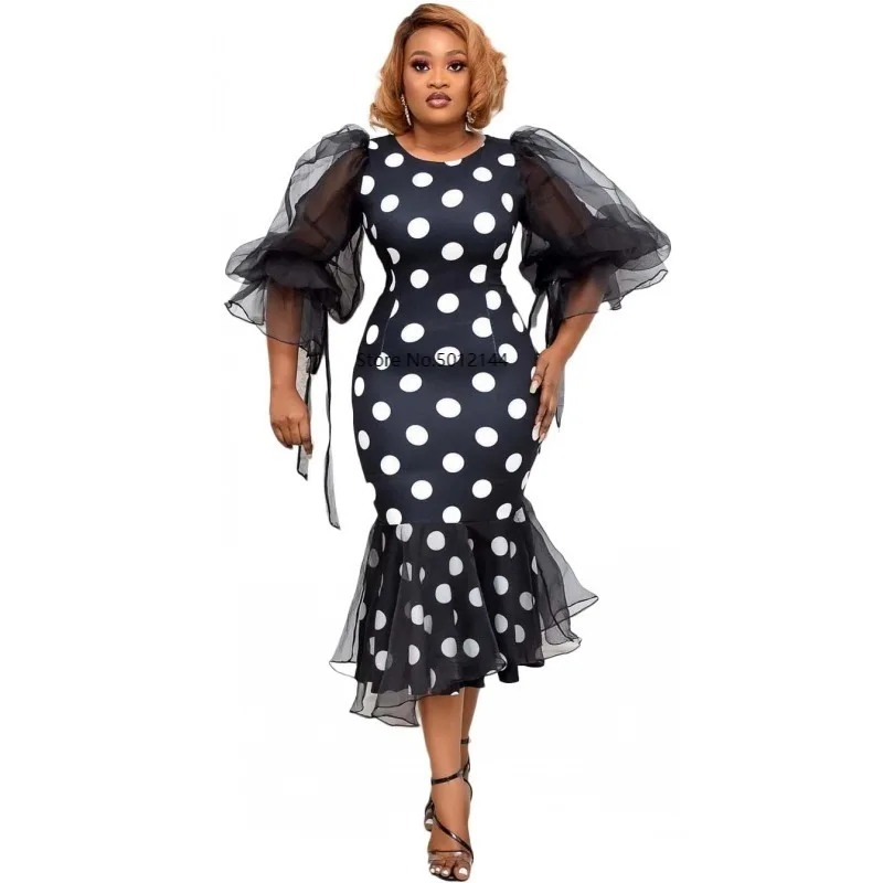 В африканском стиле на высоком каблуке в винтажном С рукавами фонариками платье