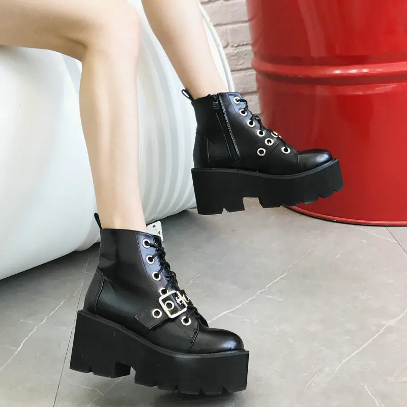 Новинка 2020 зимние мотоциклетные ботинки с пряжкой женские ботильоны в