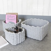 hand woven cotton rope basket nordic practical large laundry storage baskets christmas desktop decoration woven basket organizer