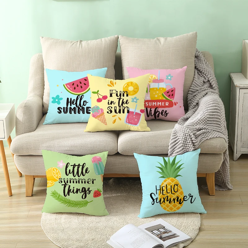 Летняя мультяшная фруктовая персиковая кожа чехол для подушки 2021 скандинавский