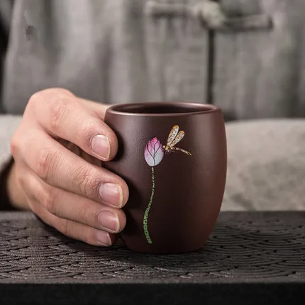 Purple Sand Teacup Enamel Color Cup Personal Large Size Kung Fu Black Tea Jin Jun Mei Chinese Style Ceremony Accessories | Дом и сад