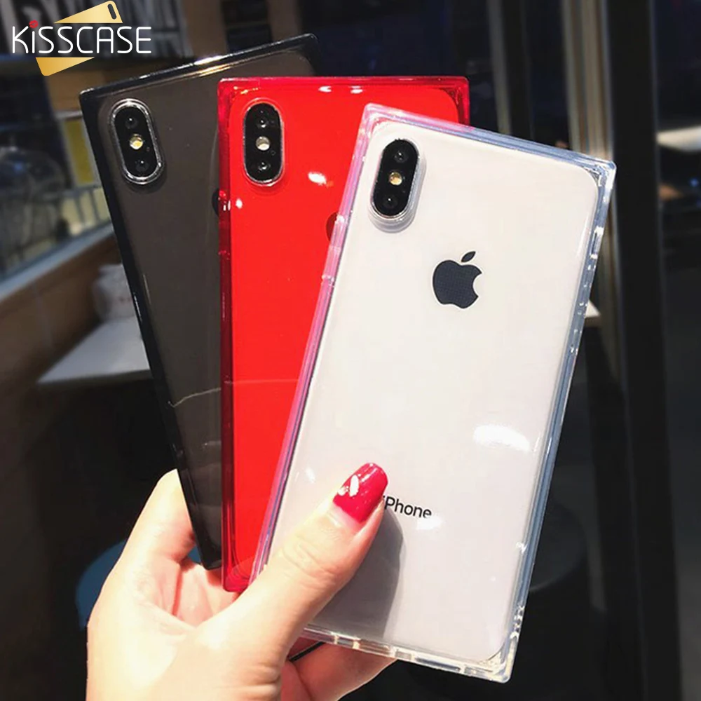 KISSCASE Soft TPU Case for iphone XR XS MAX X 10 7 8 Plus 6 6s 5s Luxury Drop-Proof Clear Silicone Candy Anti Knock Phone Cover |