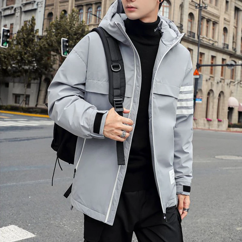 2020 Brand Mens New Fall Winter Down Jacket Long Sleeve Hooded Clothes Dust Coat Korean Style High Quality To Keep Warm Clothing