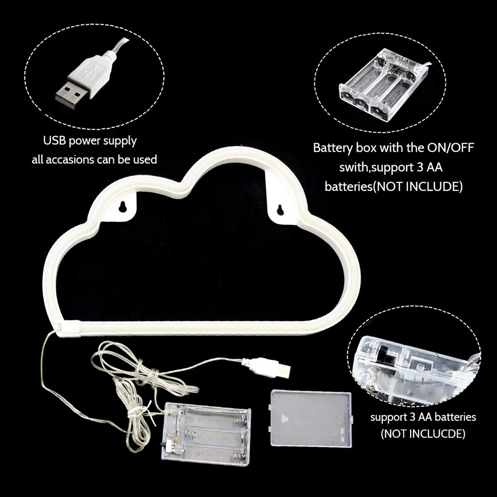 Неоновые световые знаки в форме облака Ночной светильник художественный