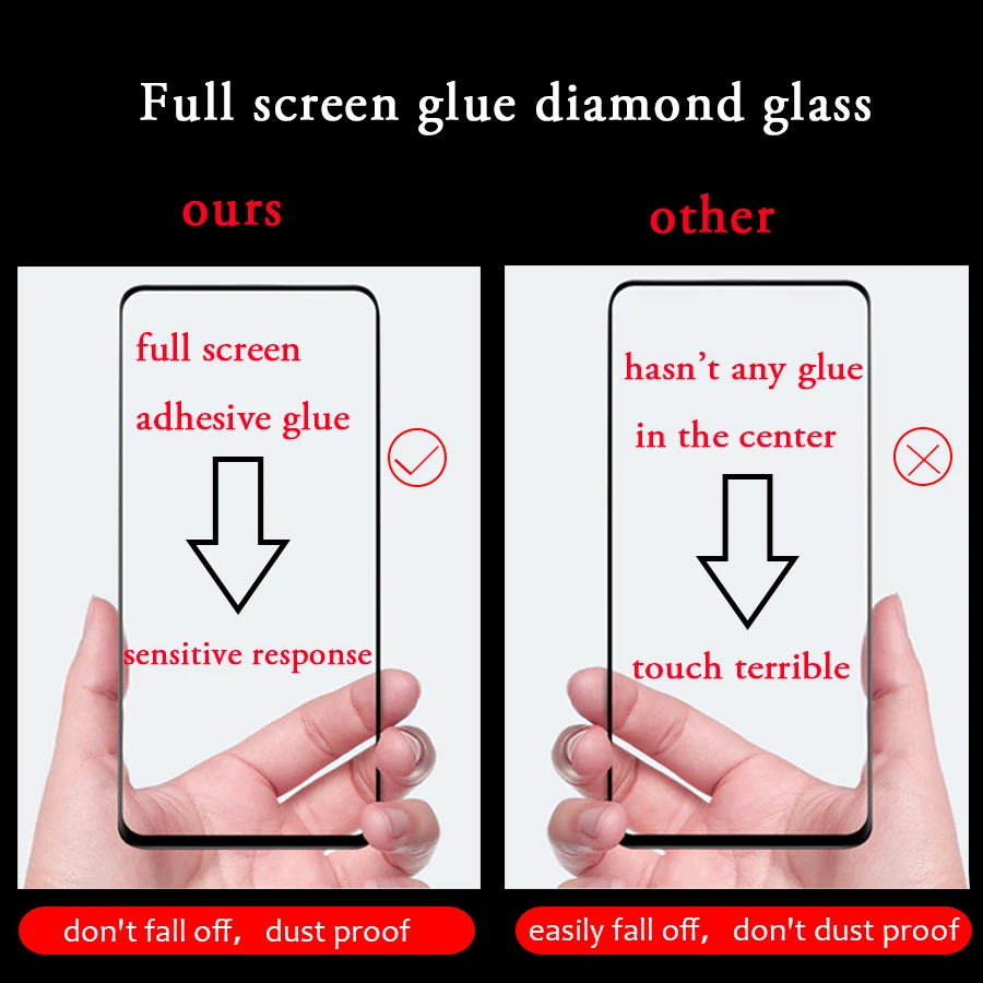 Полностью клейкое закаленное стекло для защиты экрана Oneplus 7T Pro 8 3D изогнутое