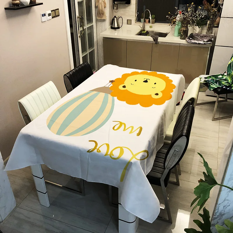 

Cartoon Pattern Tablecloth Oilproof Waterproof Rectangular Table Cloth Warm Child Style Tablecloth for Party Dinning Banquet