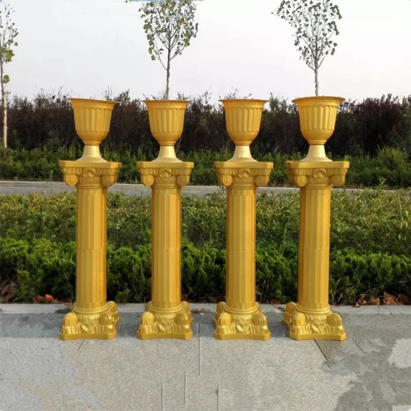 Свадебная римская колонна Золотой пластиковый цветочный горшок дорожный