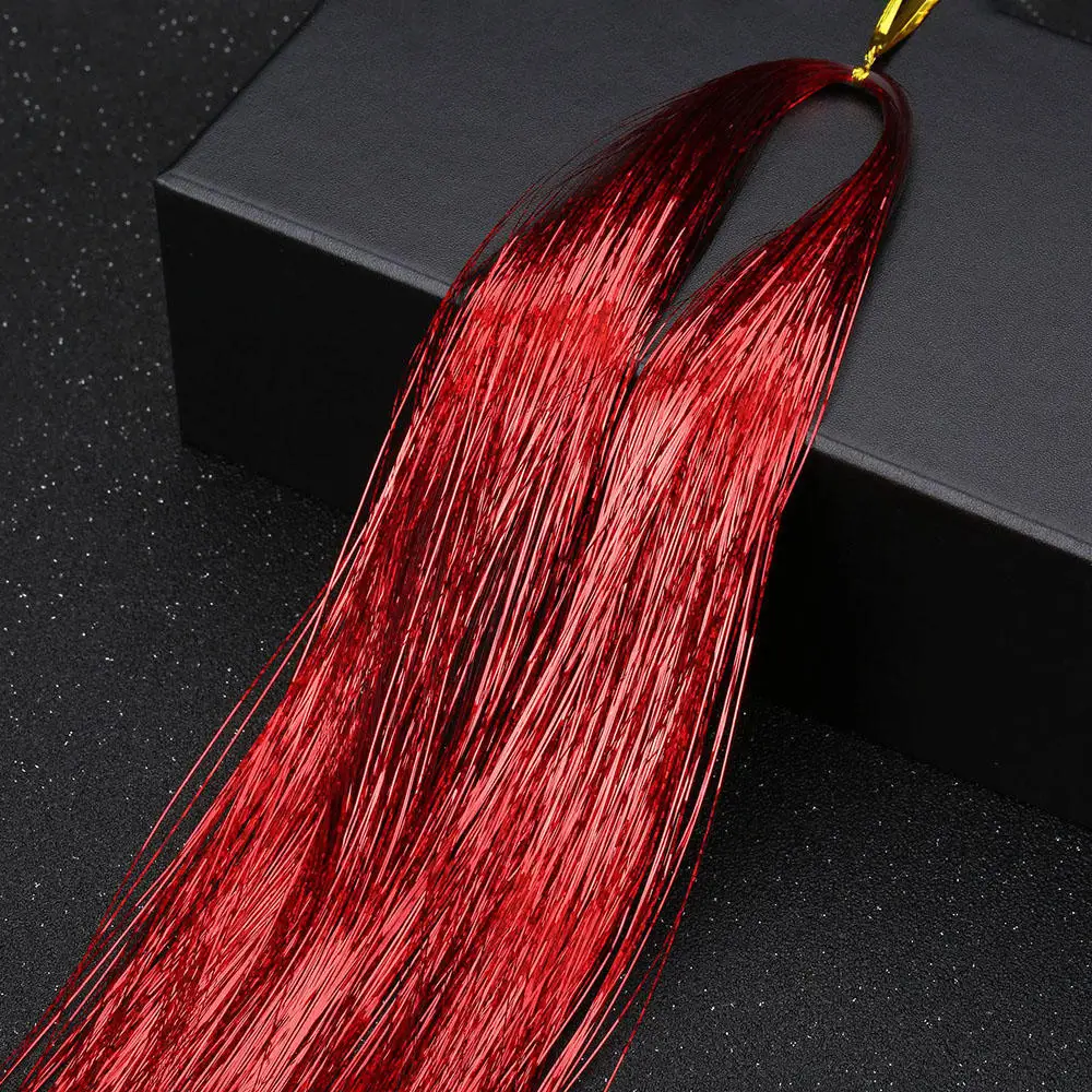 

16 Colors Hair Tinsel PET Gold Wire Dazzle Glitter Extensions Sparkling Shiny Hair Flairs Extensions Silk Fairy Hair Decoration