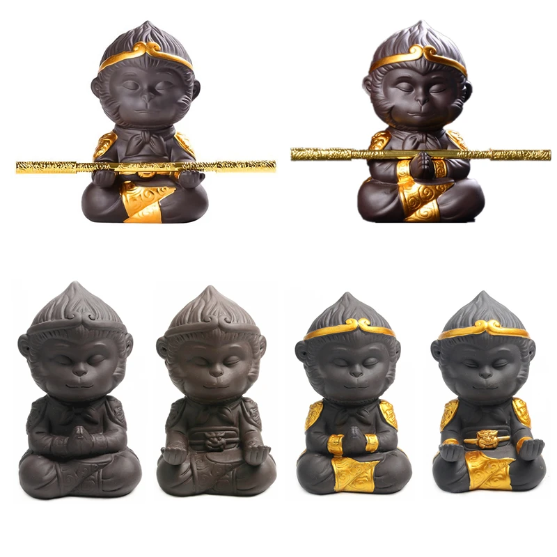 Китайская легенда фигурка обезьяны украшение для аквариума керамическая модель