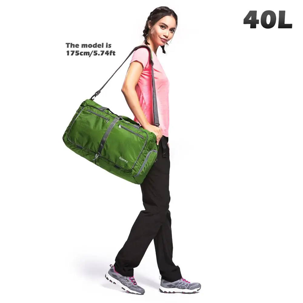 Green Gonex 40L дорожная сумка для багажа для мужчин и женщин 210d нейлон дорожные сумки складные Сверхлегкая сумка для отдыха деловой поездки - Цвет: Green
