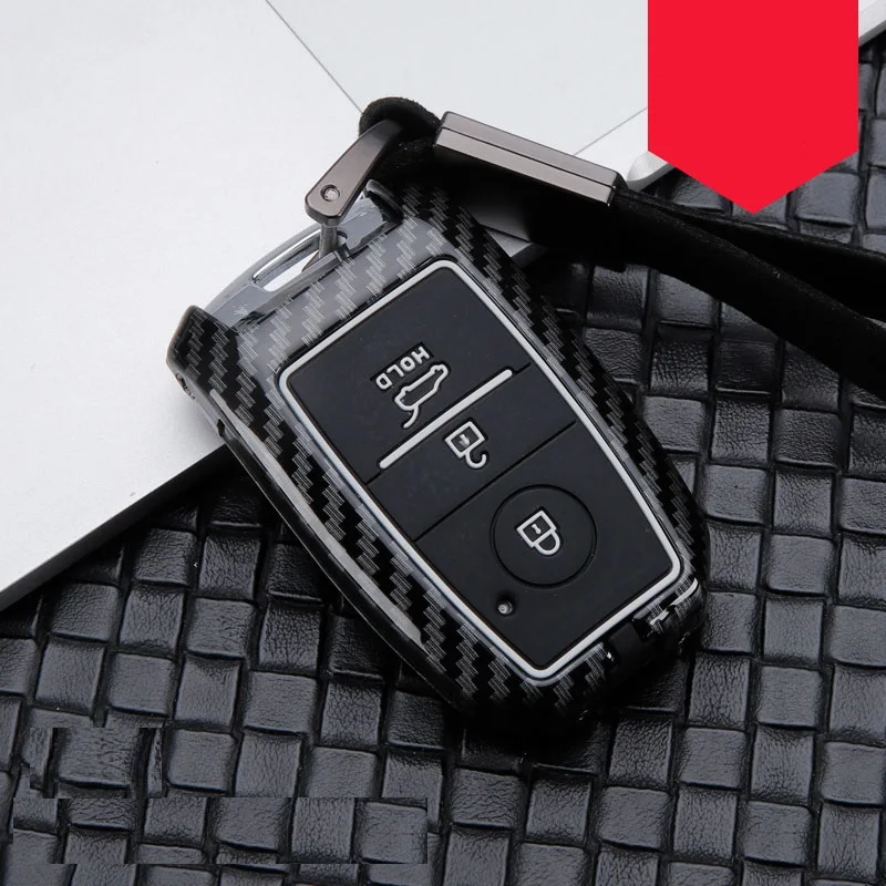Углеволокна сплав чехол для автомобильного смарт ключа Крышка Kia KX3 KX5 K3S Рио Ceed