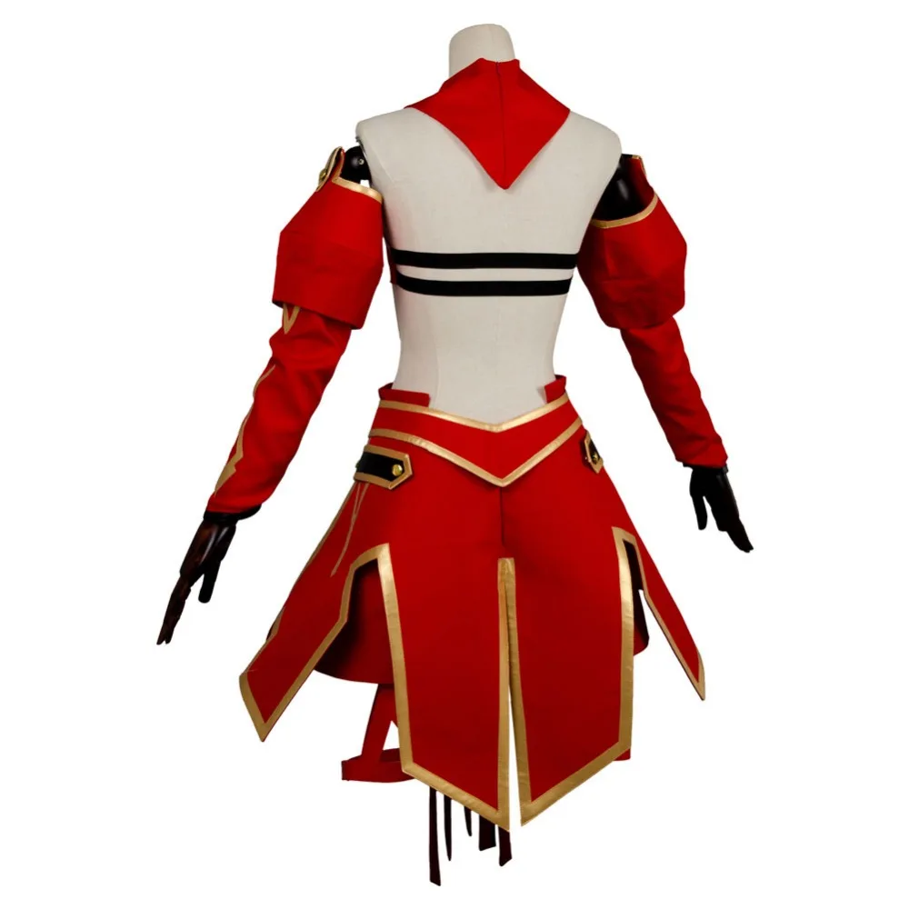 Fate/Apocrypha Mordred Косплей Костюм мордреда боевой костюм женский на Хэллоуин красный