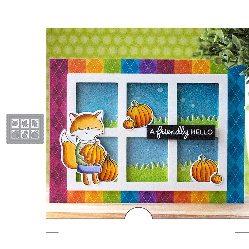 Металлические Вырубные штампы JC скрапбукинг тыква оставьте прямоугольник форма