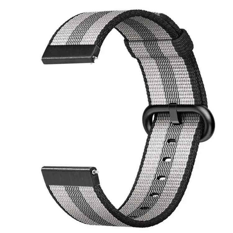 Ремешок для часов 20 мм 22 мм для samsung gear Sport S2 S3 Galaxy watch 42 мм 46 мм полосатый нейлоновый ремешок для Huami Amazfit Bip huawei gt 2 - Цвет ремешка: stripe black