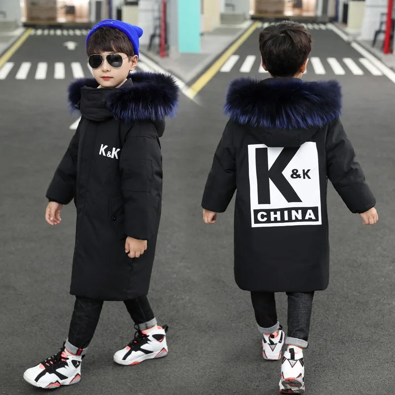 Детская хлопковая куртка для мальчиков до 30 градусов теплая плотная Зимняя парка