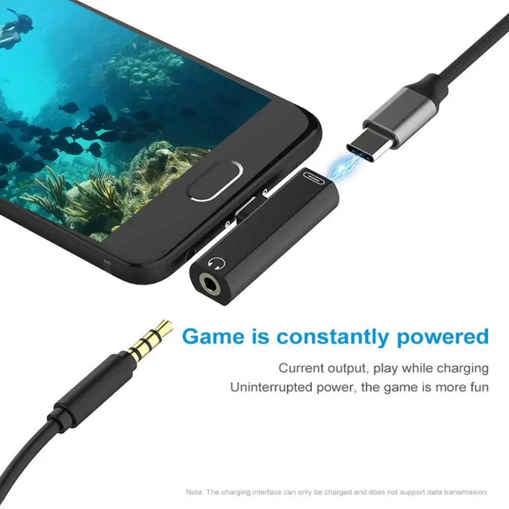 USB Type-C к 3 5 мм разъем кабель адаптера для наушников высокоскоростной зарядки