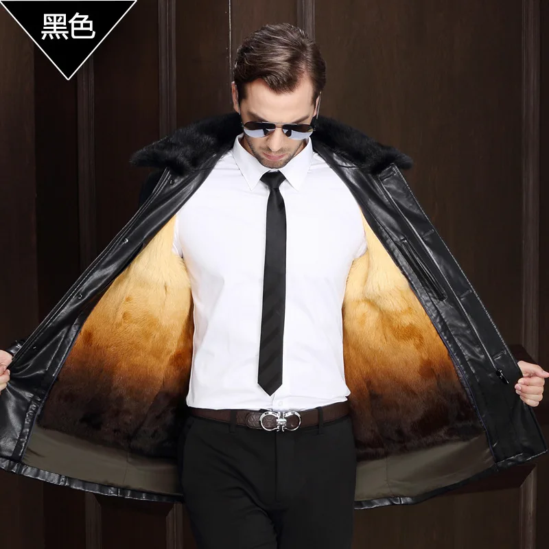 Мужская куртка Rex 2020 из толстой кроличьей шерсти мужская с воротником