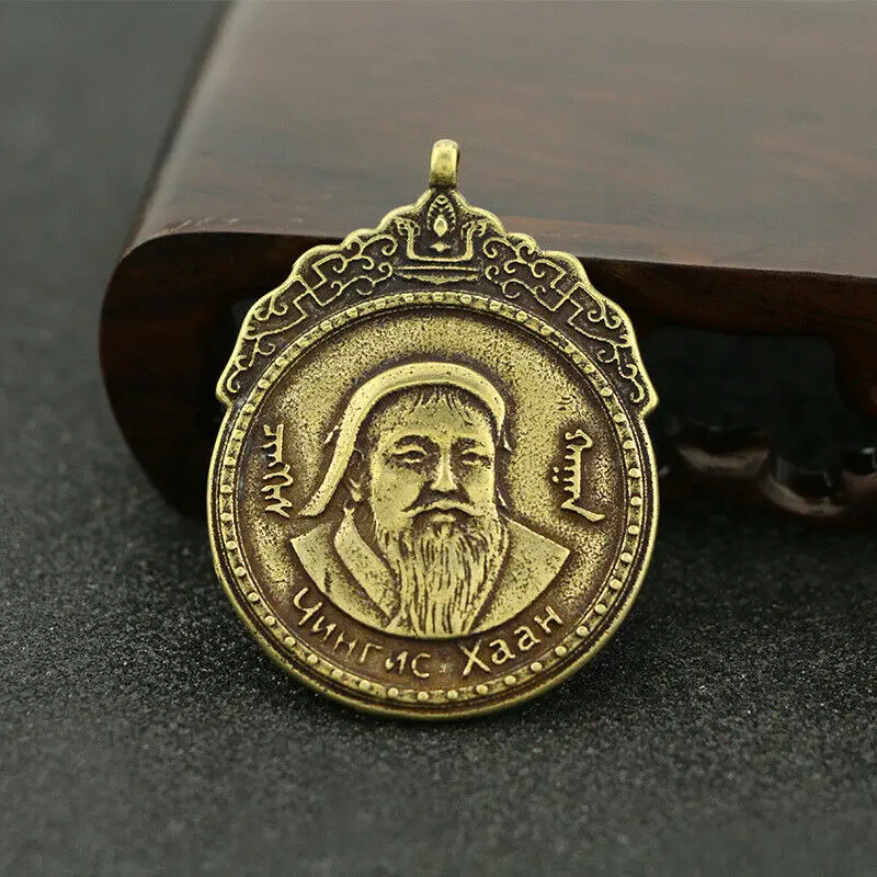 

Кулон из китайской бронзы Genghis Khan Jenghiz Khan, 50 мм
