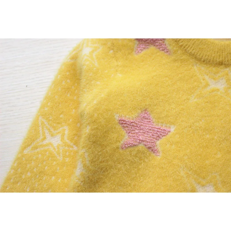 Модный осенне-зимний свитер для маленьких девочек теплый вязаный детская одежда