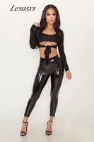 2021fashion ladies leggings puleather leggings black seamless slim long pants women high waist sexy stretch skinny leggings traf