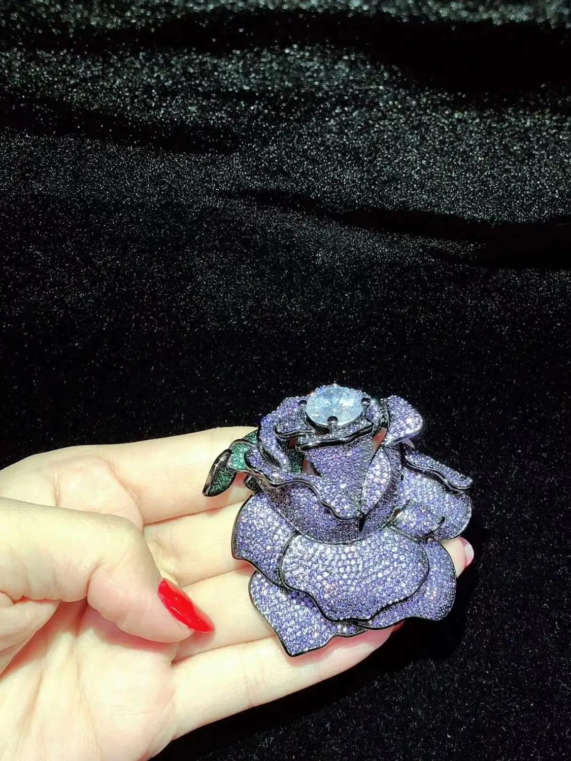 gold plated Cubic Zirconia micro pave Flower brooch /connector charms | Украшения и аксессуары