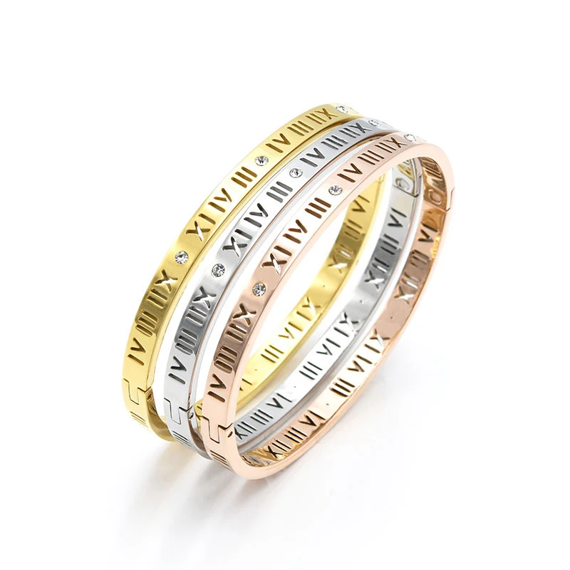 Браслет римских цифр для женщин модные украшения со стразами|Браслеты| |
