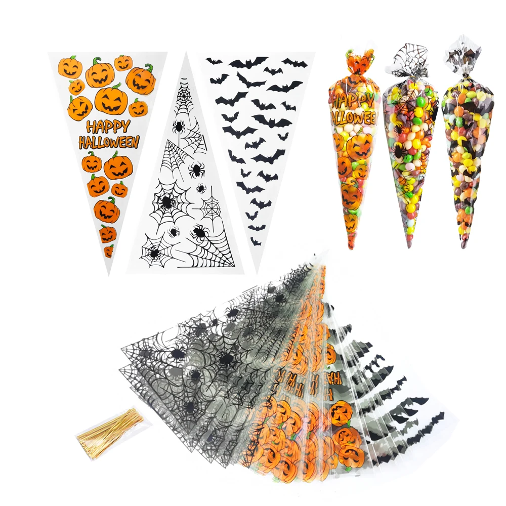 50 шт. пакеты для конфет в виде тыквы летучей мыши | Дом и сад