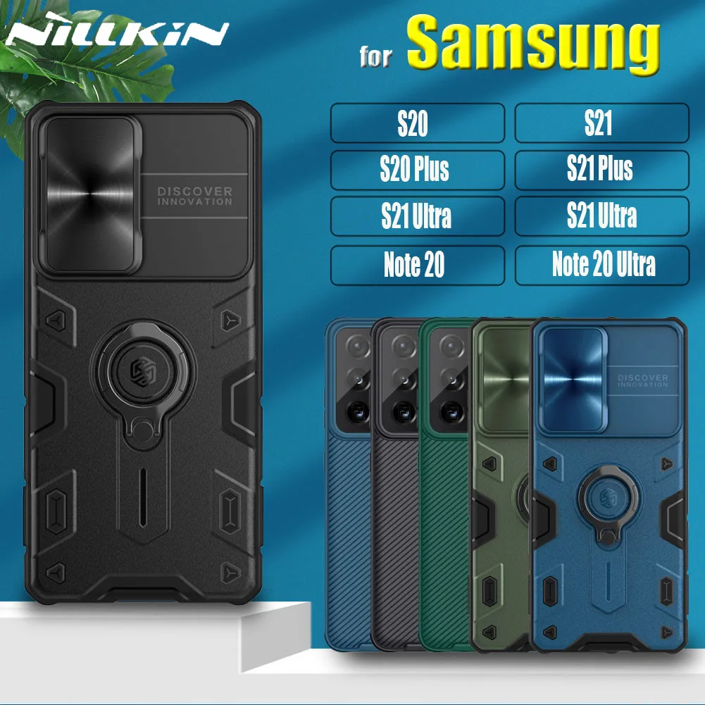 Для Samsung Galxy S21 ультра Примечание 20 S20 плюс 5G чехол Nillkin броня слайд Защита камеры с