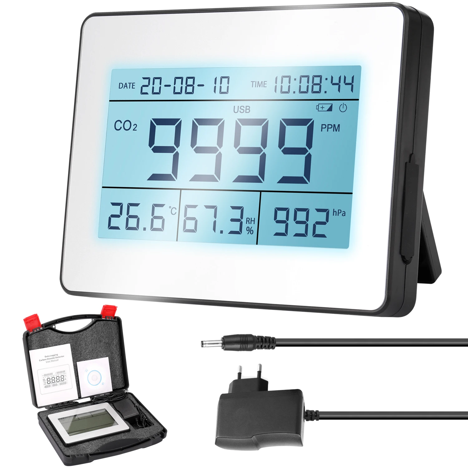

Professional LCD Air Quality Monitor Carbon Dioxide Detector CO2 Meter Detector Temperature Humidity Gas Detector