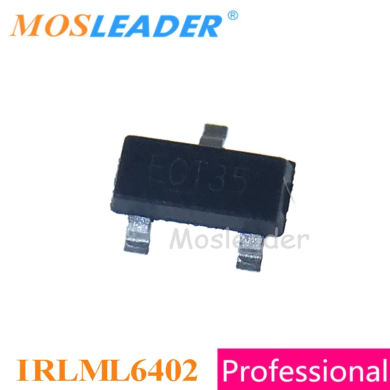 Mosleader IRLML6402 SOT23 3000 шт. 20В P Channel Rds = 65mR 100mR IRLML6402TRPBF IRLML6402TR IRLML6402PBF Китай высокое
