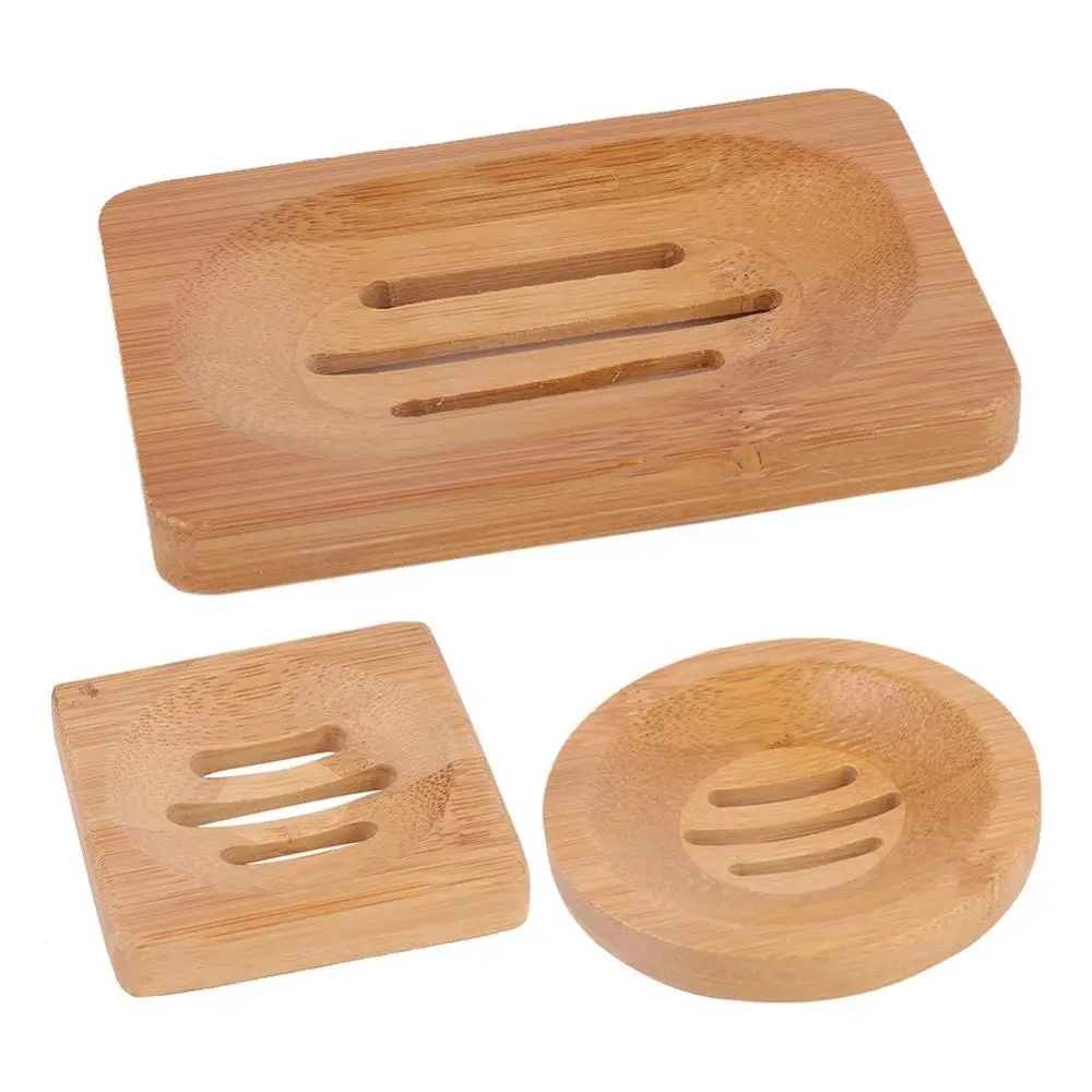 Бамбук Деревянные мыльницы Ванная комната контейнер держатель для мыла коробка
