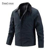 samlona plus size 5xl men vinatge leisure jackets autumn fashion zipper top outerwear winter warm coats sexy mens clothing 2021