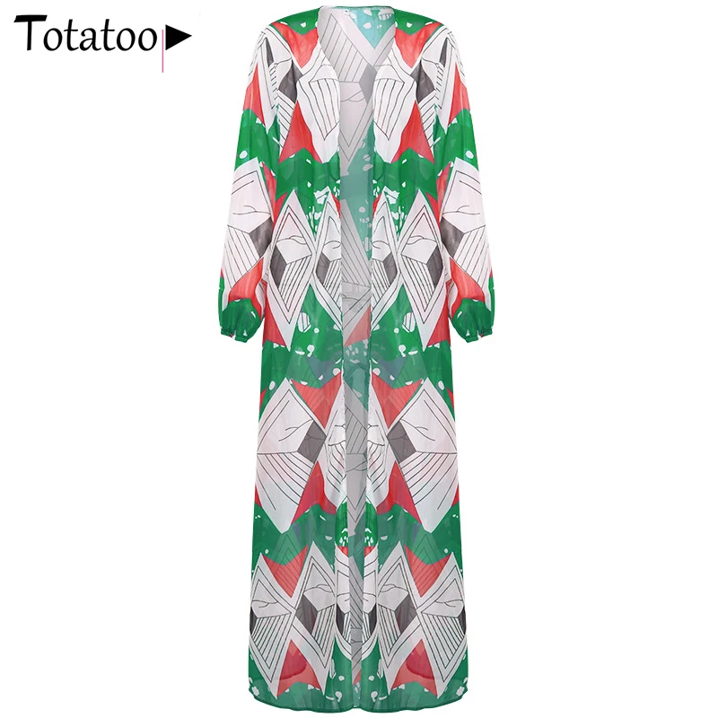 Totatoop Women 3 Piece Bikini Sets 2021 Sexy Floral Print Boho Long Cover Up Swimsuit Swimwear Bra Push Up Beachwear Cardigan
