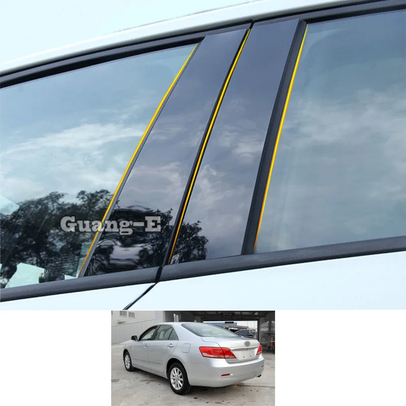

Для Toyota Camry 2006 2007 2008 2009-2011, автомобильный поликарбонатный материал, столб, крышка двери, отделка окна, пианино, черная молдинговая наклейка