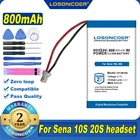 100% Оригинальный аккумулятор LOSONCOER 800 мАч для гарнитуры Sena 10S 20S