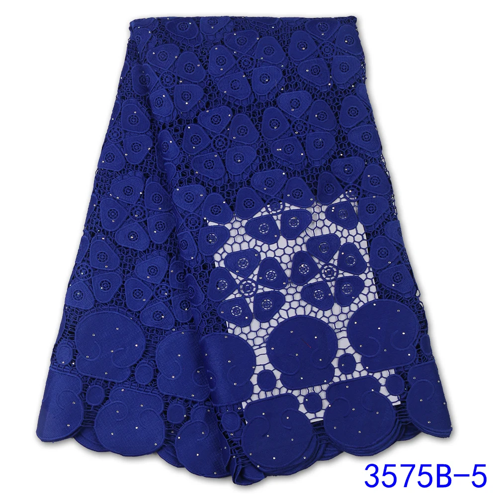 

2020 Popular Style Sky Blue Tissue Lace Fabric African Cord Stones Lace Fabric Punch Water Soluble For Party Material GD3575B-2