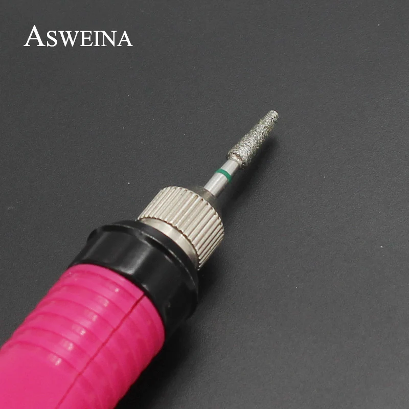 ASWEINA 1 шт. алмазные сверла 3/3" для ногтей, сверла из нержавеющей стали, электрические сверла для маникюра, маникюрные салоны, инструменты для очистки