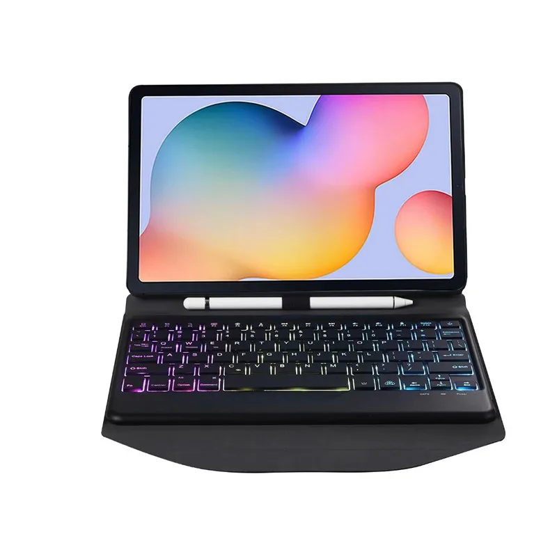 

Чехол с Bluetooth клавиатурой для планшета Samsung Galaxy Tab S6 lite P610, чехол со светодиодной подсветкой 2021