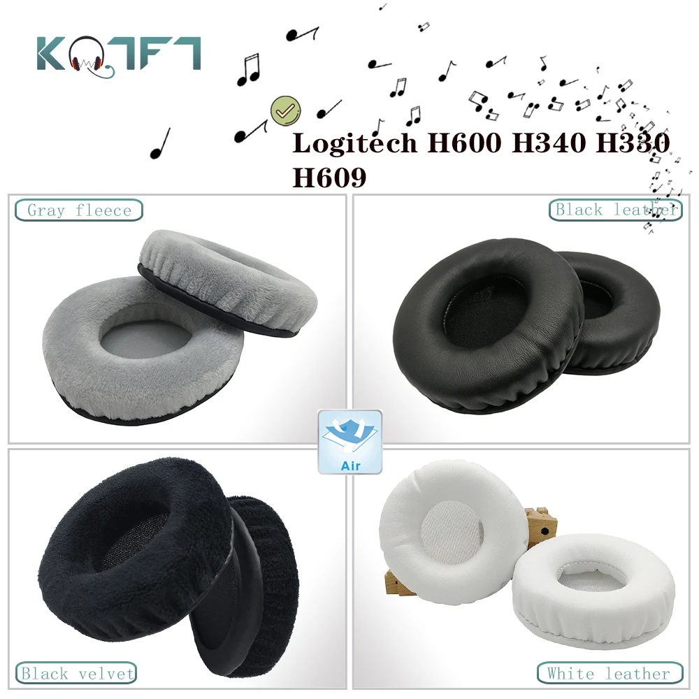 KQTFT flannel 1 Pair of Replacement Ear Pads for Logitech H600 H340 H330 H609 Headset EarPads Earmuff Cover Cushion Cups
