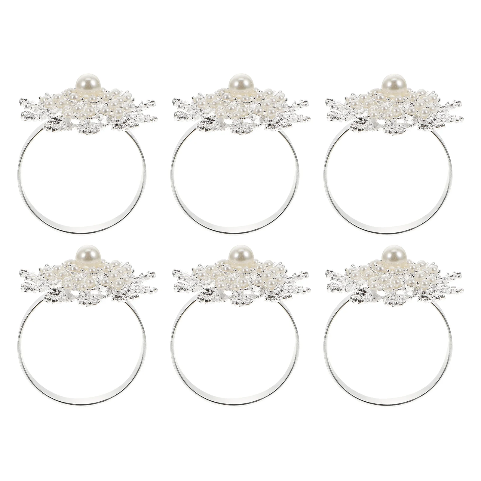 

6pcs Christmas Napkin Buckles Napkin Holders Napkin Rings Napkin Decors (Silver)