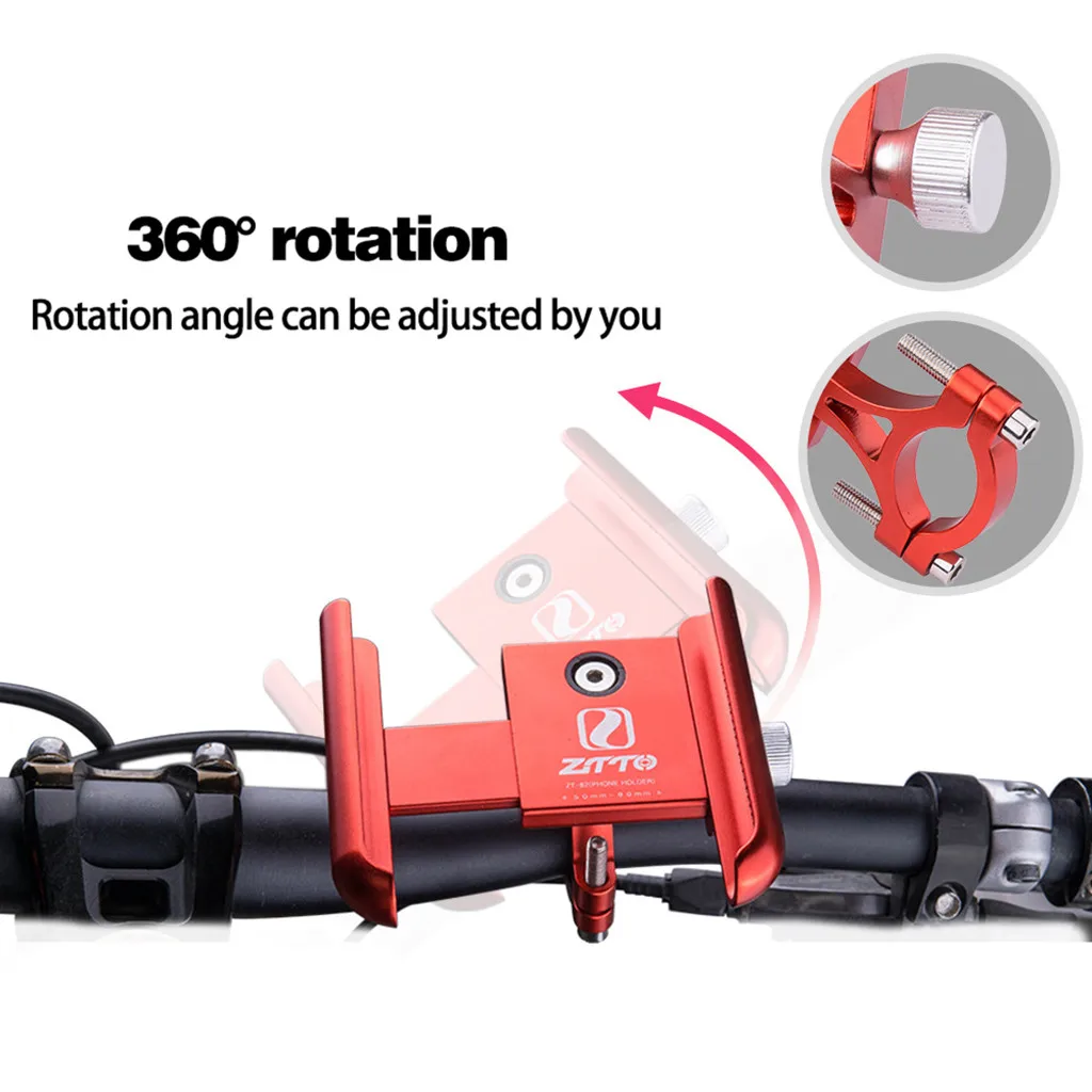 360° Rotation Adjustable MTB Bike Bicycle Rotating Navigation Aluminum Alloy Mobile Phone Holder Bracket Handlebar Clip Stand# | Спорт и