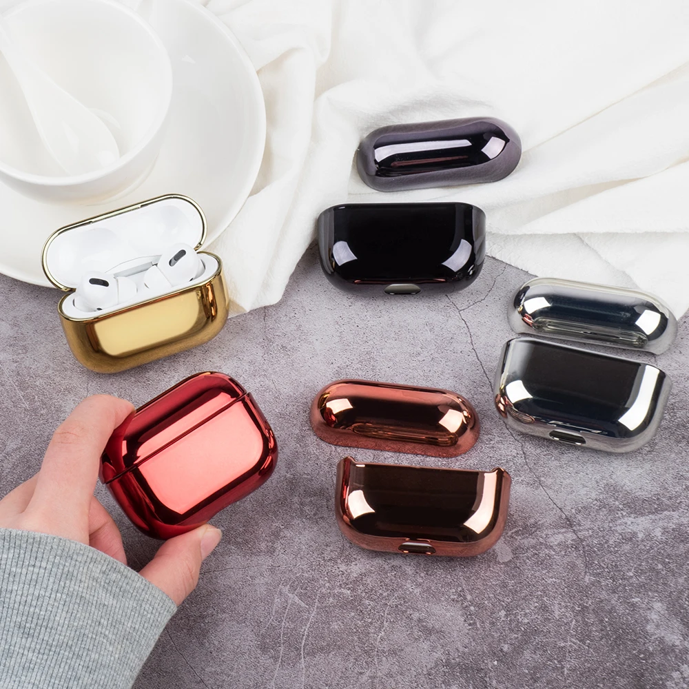 

Glossy Shining Plating Case For AirPods Pro Fundas Earphone Protective Case Air Pods 3 2019 Cases For Airpod Pro Headphone Cover