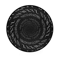 magic 3d surreal black and white swirl design round doormat water absorption anti slip area rug carpet for living room bedroom