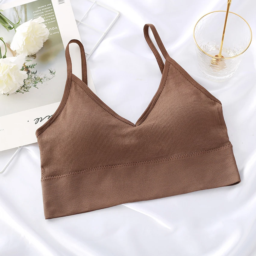 Deep Khaki IClosam бюстгальтер без косточек, хлопковые женские бюстгальтеры для женщин, топы для фитнеса, бюстгальтер, нижнее белье, бесшовное белье без косточек с подкладкой - Цвет: Deep Khaki