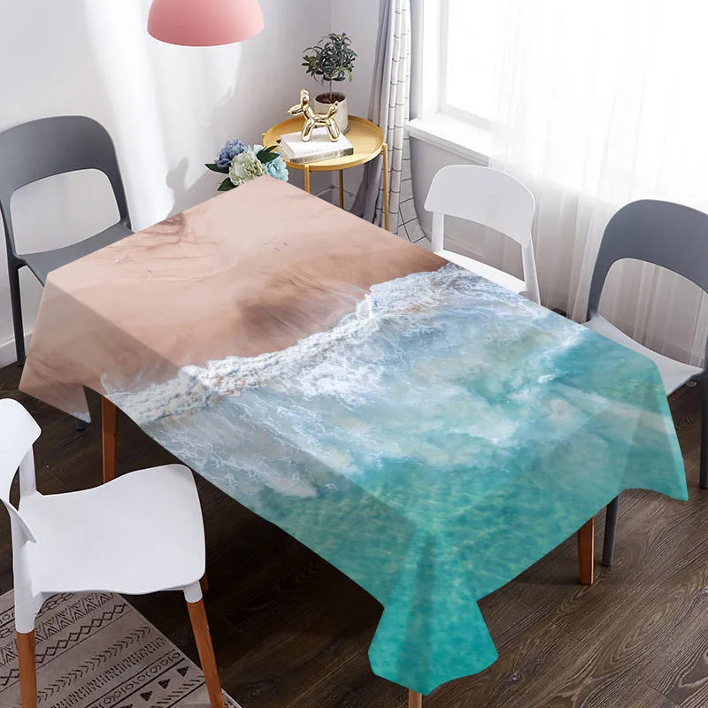 Пользовательская 3D скатерть с морским узором водонепроницаемая ткань Оксфорд