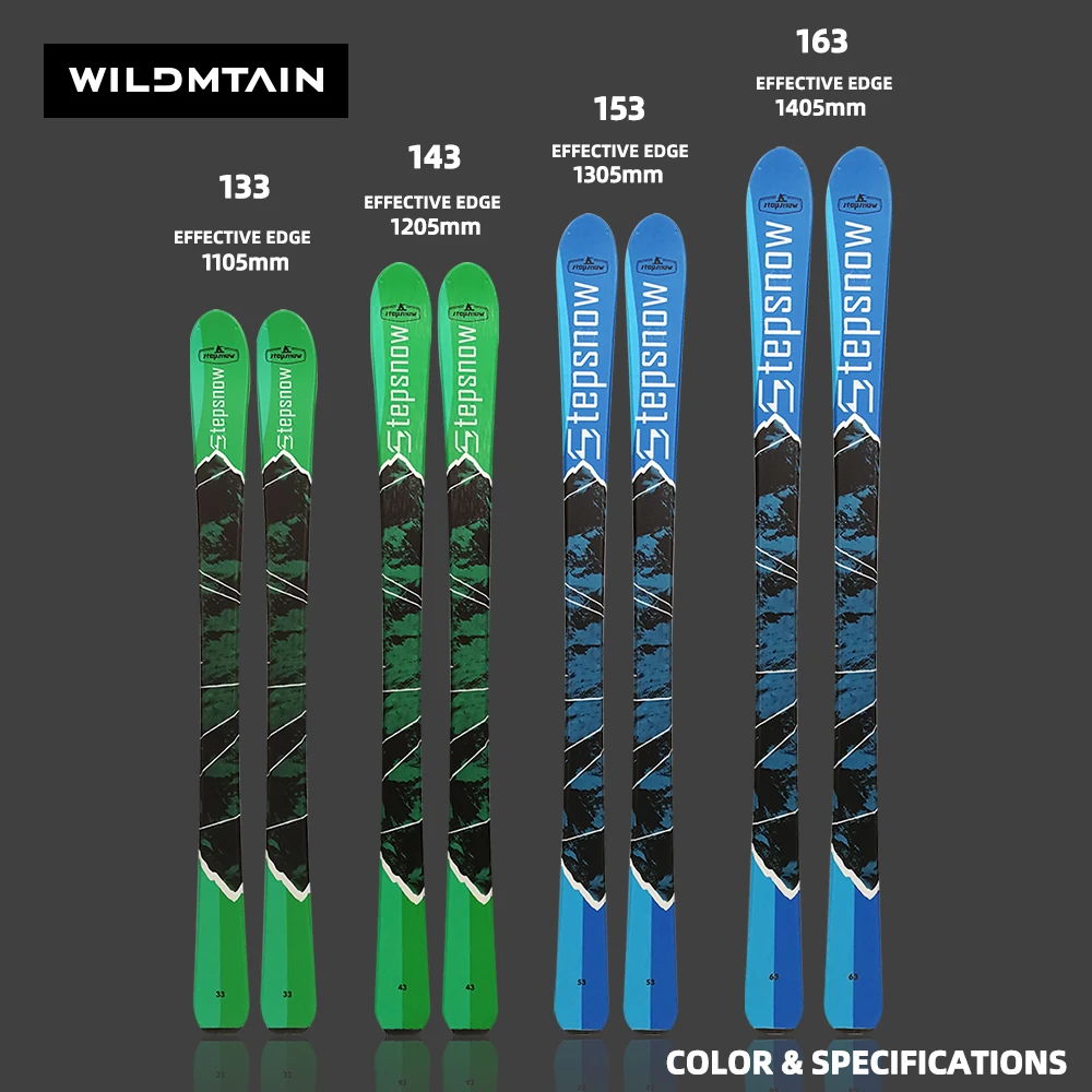 Лыжи WILDMTAIN Intermediate to Pro с лыжными соединениями на выбор длина от 110 см до 140 лыжи для